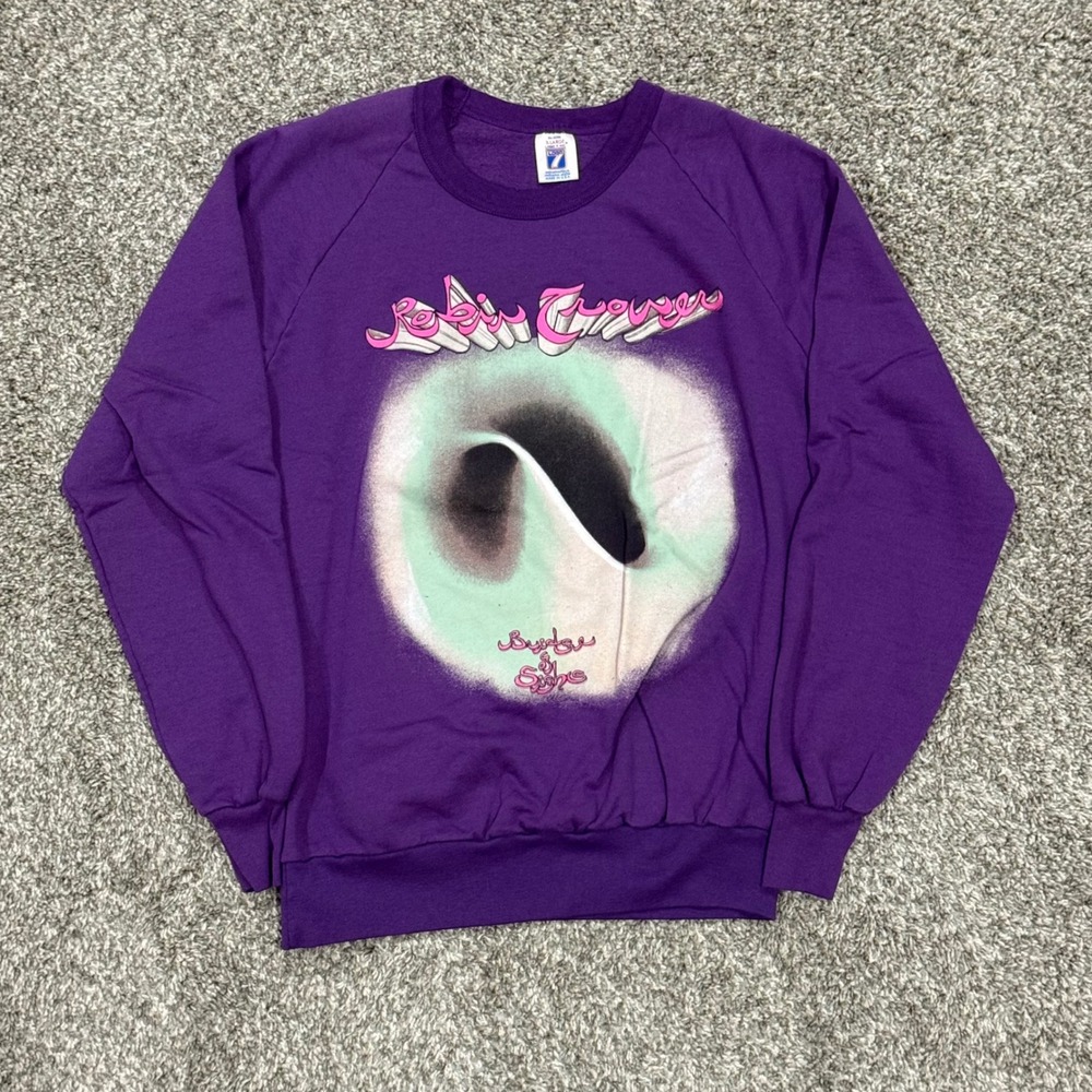 Vintage 80s Robin Trower Sweatshirt Bridge of‎ Sighs Logo 7 Mens XL Made in USA